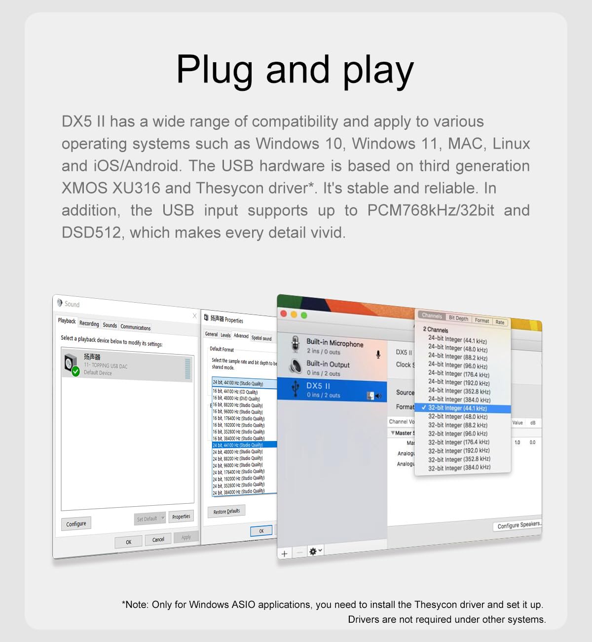 TOPPING DX5 II extensive inputs support USB, Bluetooth, coax, and optical