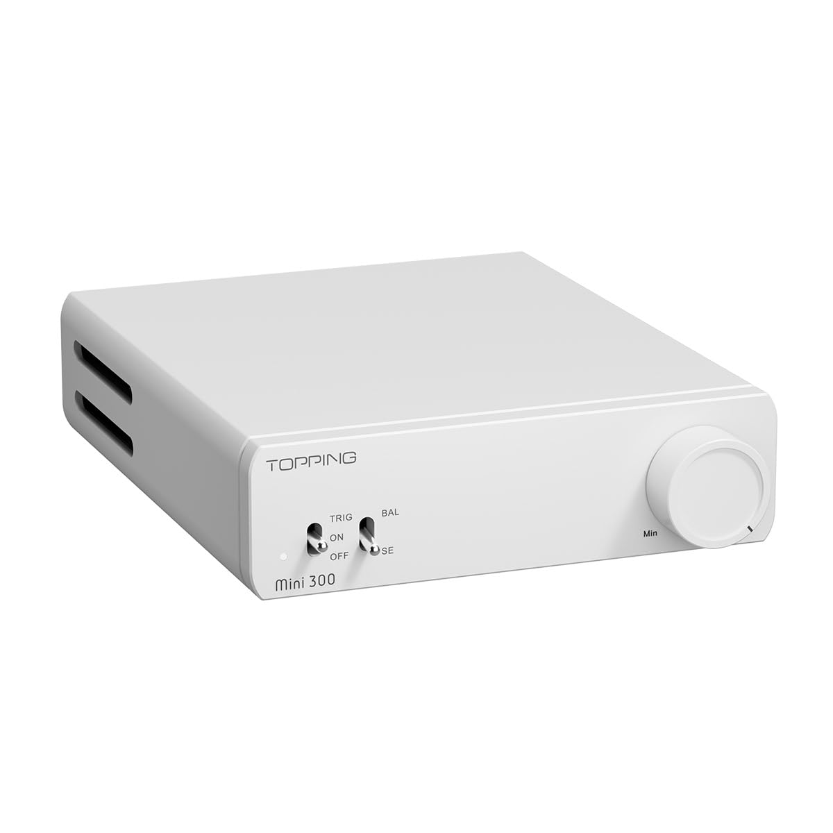 TOPPING Mini300 back panel showing dual inputs for flexible connections.