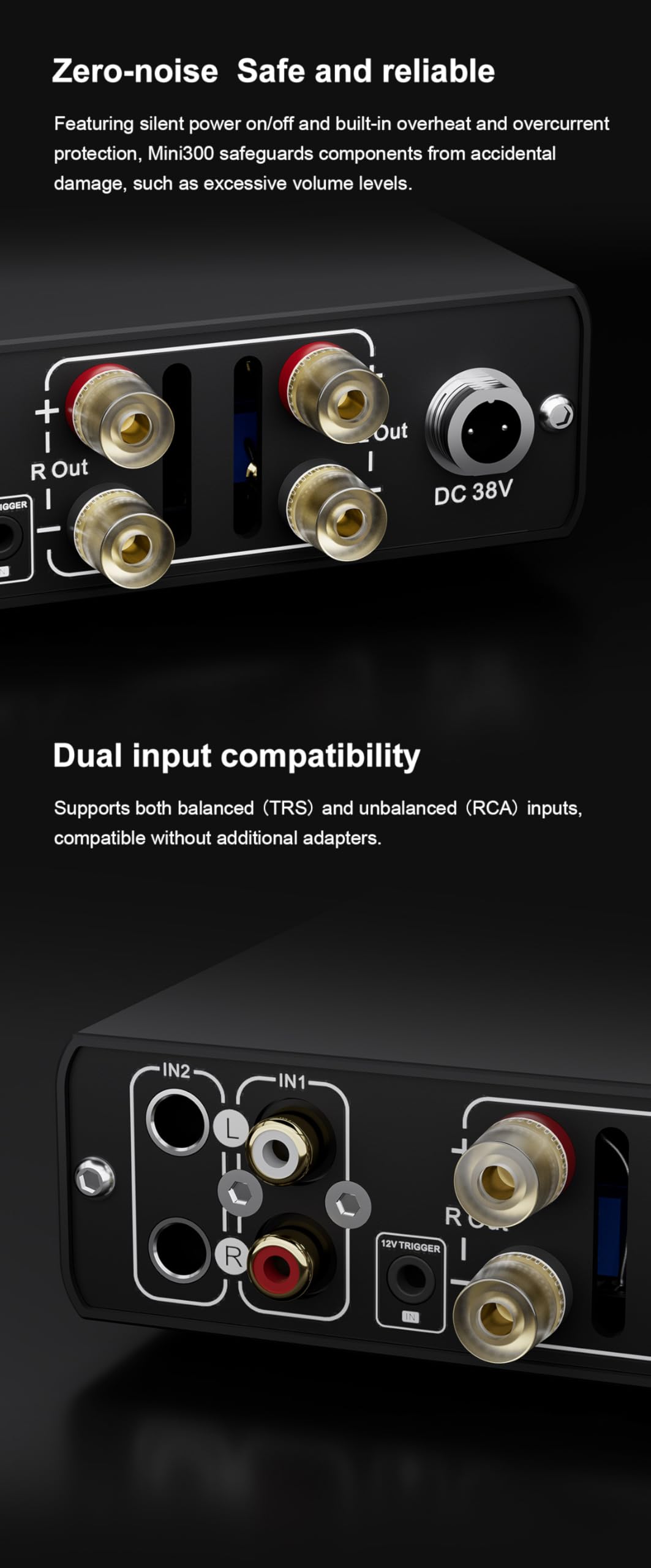 TOPPING Mini300 compact desk setup fitting neatly into home audio rigs.