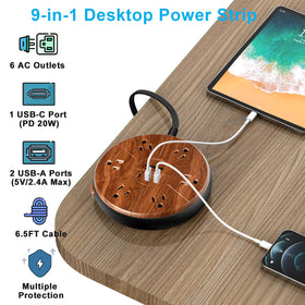 TOPREK angled flat plug detail demonstrating low-profile fit behind furniture
