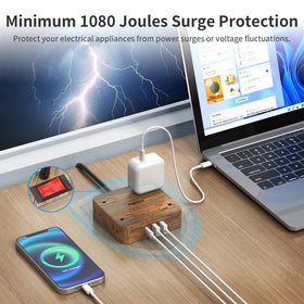 Toprek ultra-thin flat plug fits behind furniture for a clean setup.