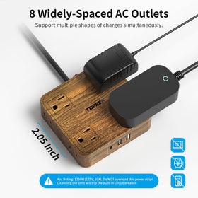 Toprek USB-C port enables fast charging for smartphones and tablets.