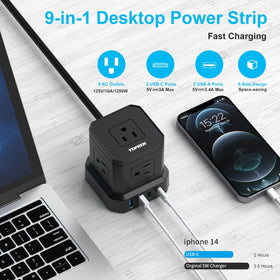 TOPREK USB-C ports deliver fast charging for two devices at once.