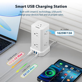 TOPREK USB-C and USB-A ports detail for fast, device-optimized charging