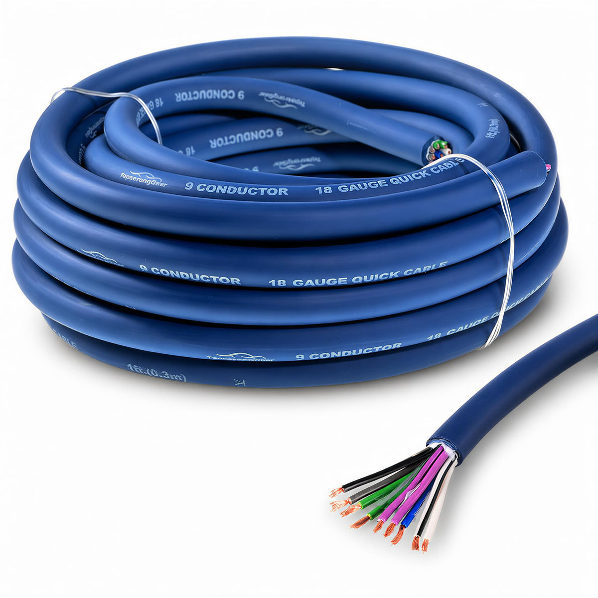 TOPSTRONGGEAR 20ft 9-conductor cable with color-coded wires for multi-channel setups