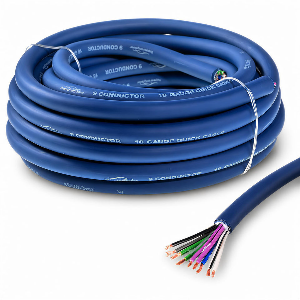 TOPSTRONGGEAR 20ft 9-conductor cable with color-coded wires for multi-channel setups