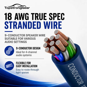 TOPSTRONGGEAR Color-coded wires closeup showing nine conductors neatly arranged
