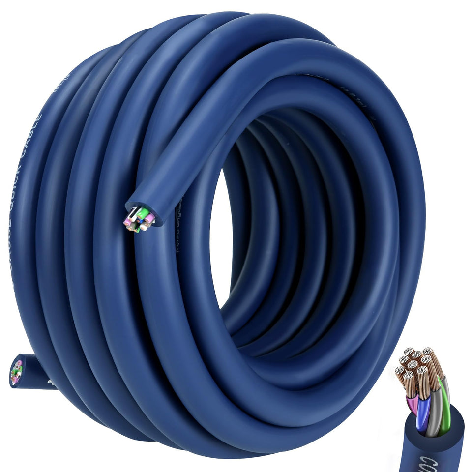 TOPSTRONGGEAR front view of 20ft cable showing tidy jacket and length benefit