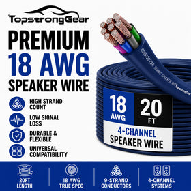 TOPSTRONGGEAR Ultra-flex outer jacket visible on flexible speaker cable