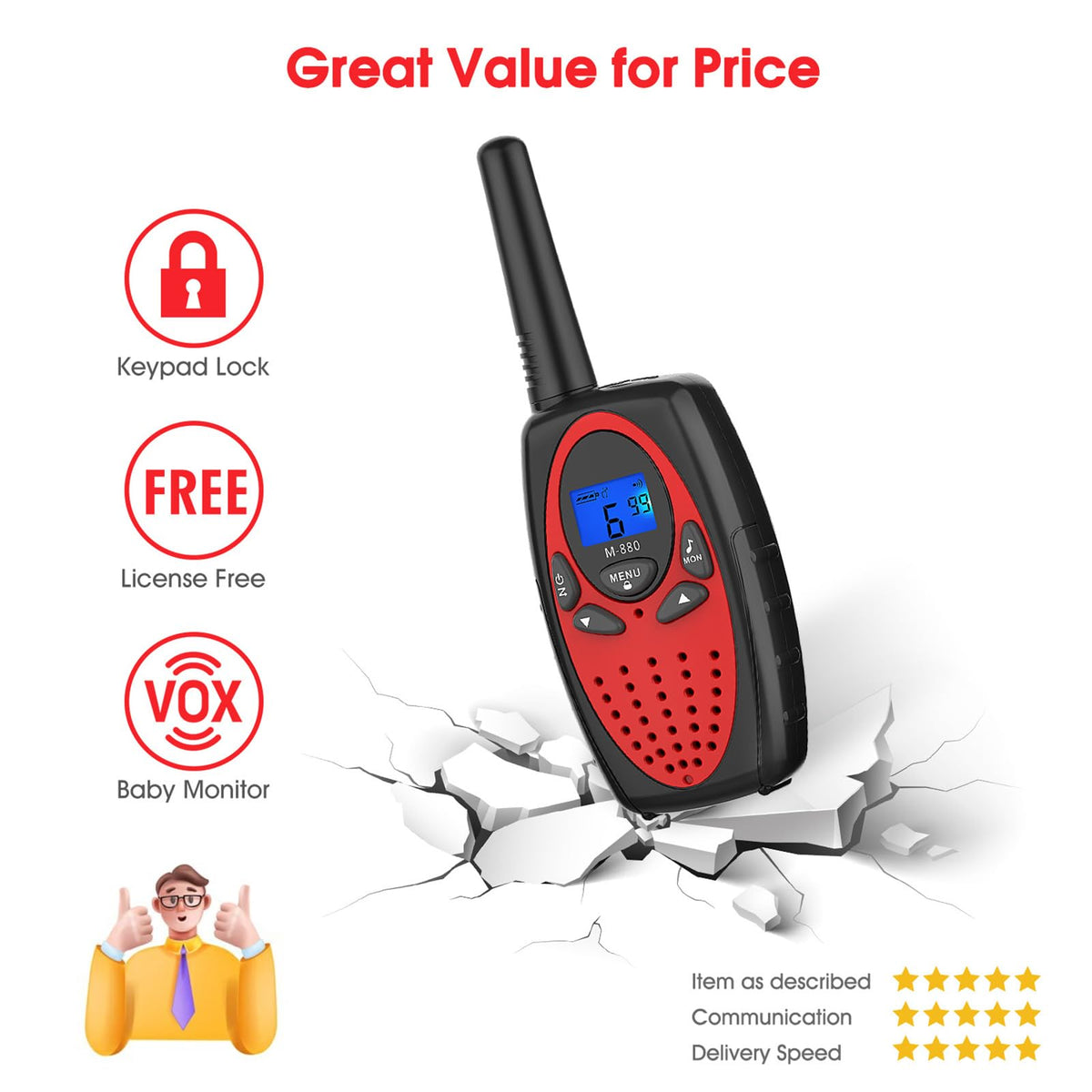 Topsung M880 compact pocket-size unit for easy transport.