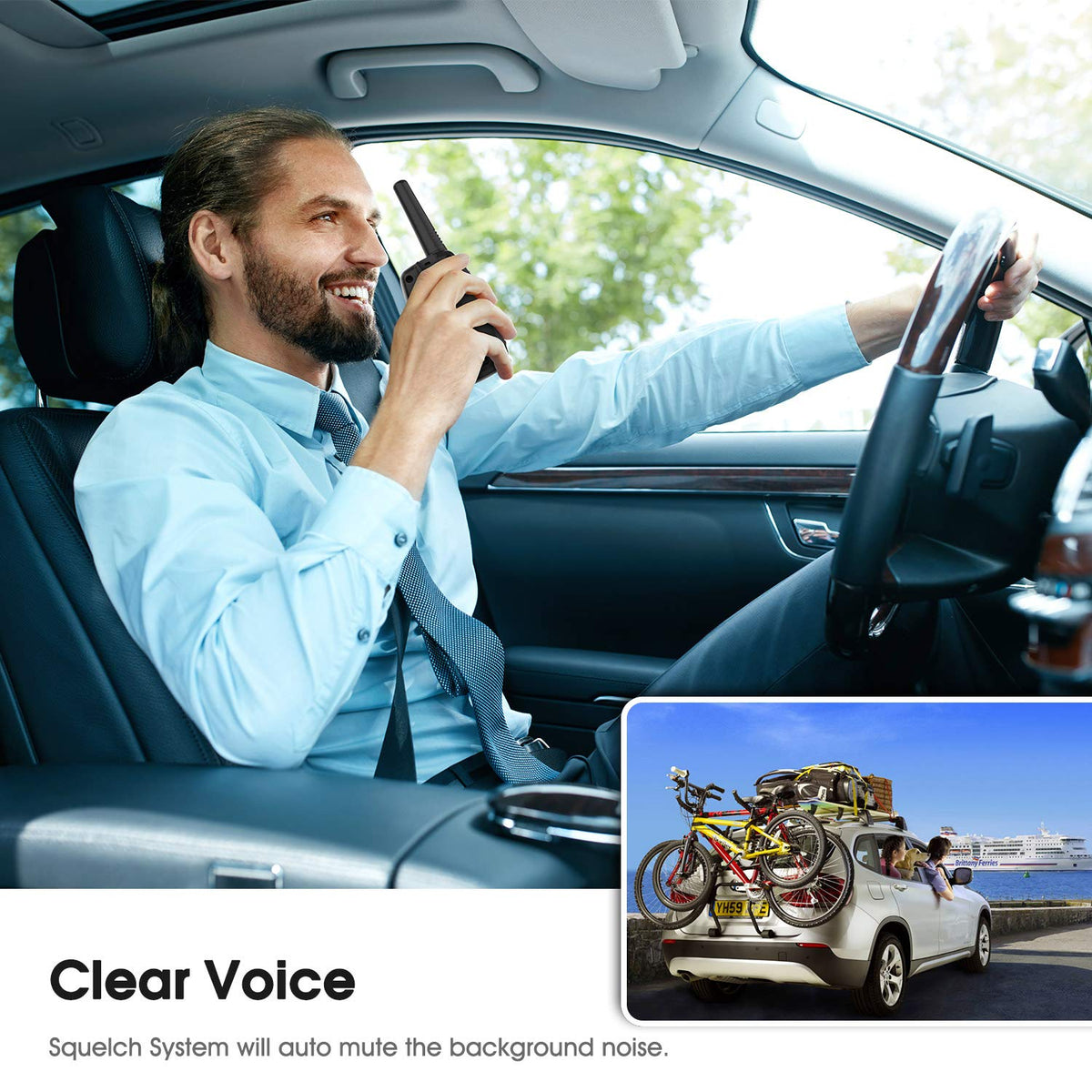Topsung walkie talkies handheld design fits comfortably in hand for on-the-go communication.