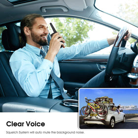 Topsung walkie talkies handheld design fits comfortably in hand for on-the-go communication.