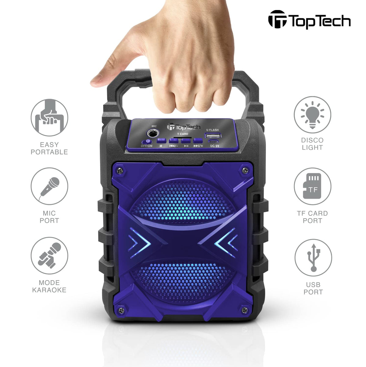 Top Tech Jet-4 4-inch woofer close-up reveals rich bass potential.