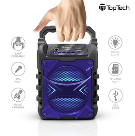 Top Tech Jet-4 4-inch woofer close-up reveals rich bass potential.