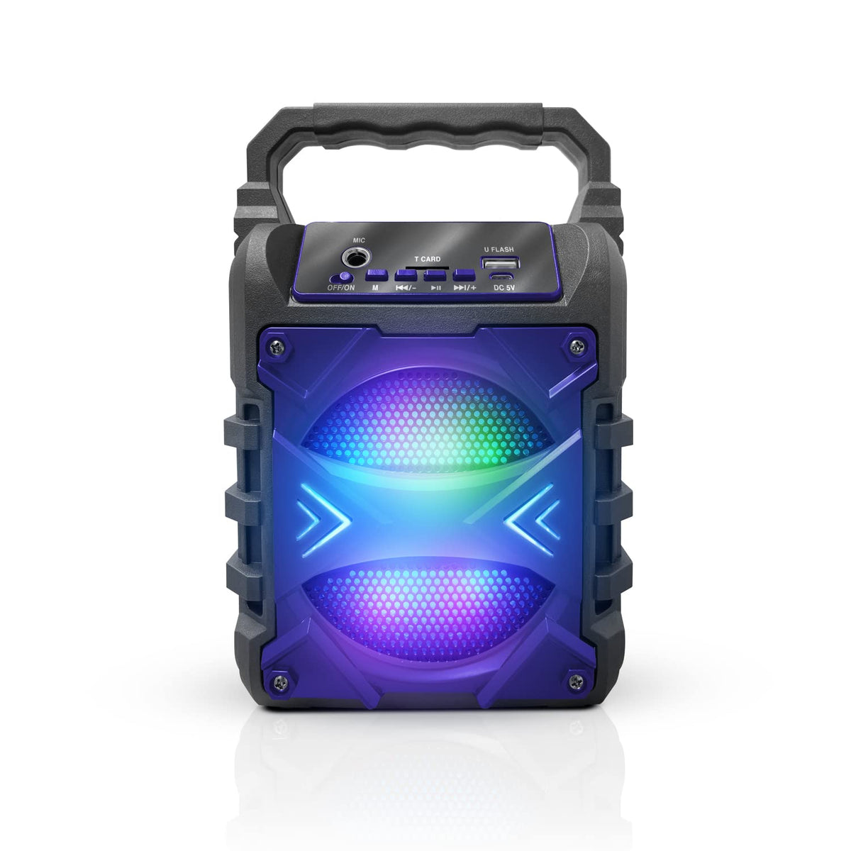 Top Tech Jet-4 front view shows 400W power for bold outdoor parties.
