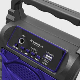 Top Tech Jet-4 side view highlights portable design and easy transport.