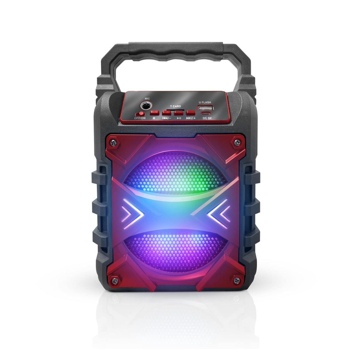 TOPTECH Jet-4 front view in red for party-ready sound