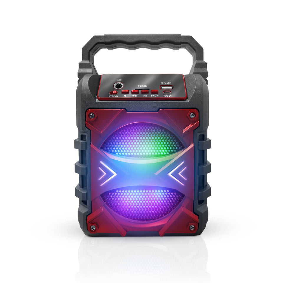 TOPTECH Jet-4 front view in red for party-ready sound