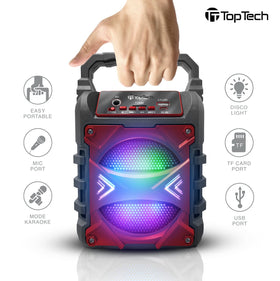 TOPTECH Jet-4 karaoke mode with mic input for sing-alongs