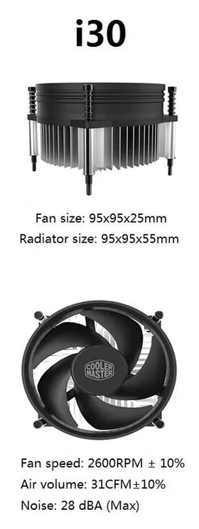 Toptekits Cooler Master i30 next to a coin for size comparison indicating low-profile fit