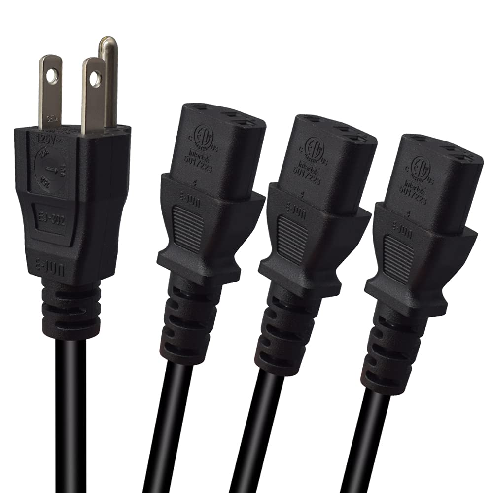 Less cable clutter with Toptekits 3x C13 Y-cable on your desk.