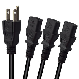 Less cable clutter with Toptekits 3x C13 Y-cable on your desk.