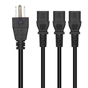 Toptekits splitter cord shows 3.3 ft plug-to-Y length for flexible desk setups.
