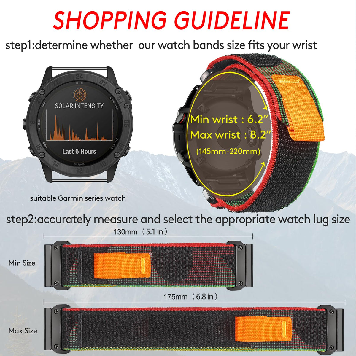 Torbollo Trail Loop strap compatible with Approach S60 offers adjustable sizing