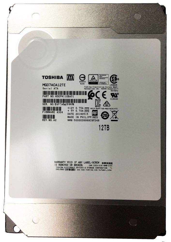 TOSHIBA MG07ACA12TE 12TB drive optimized for NAS storage workloads.