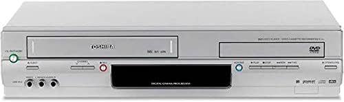 Toshiba VHS Recorder and DVD Player front view for dual media playback and home entertainment.