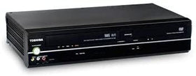 Toshiba unit rear ports showing connection options and power input for easy setup.