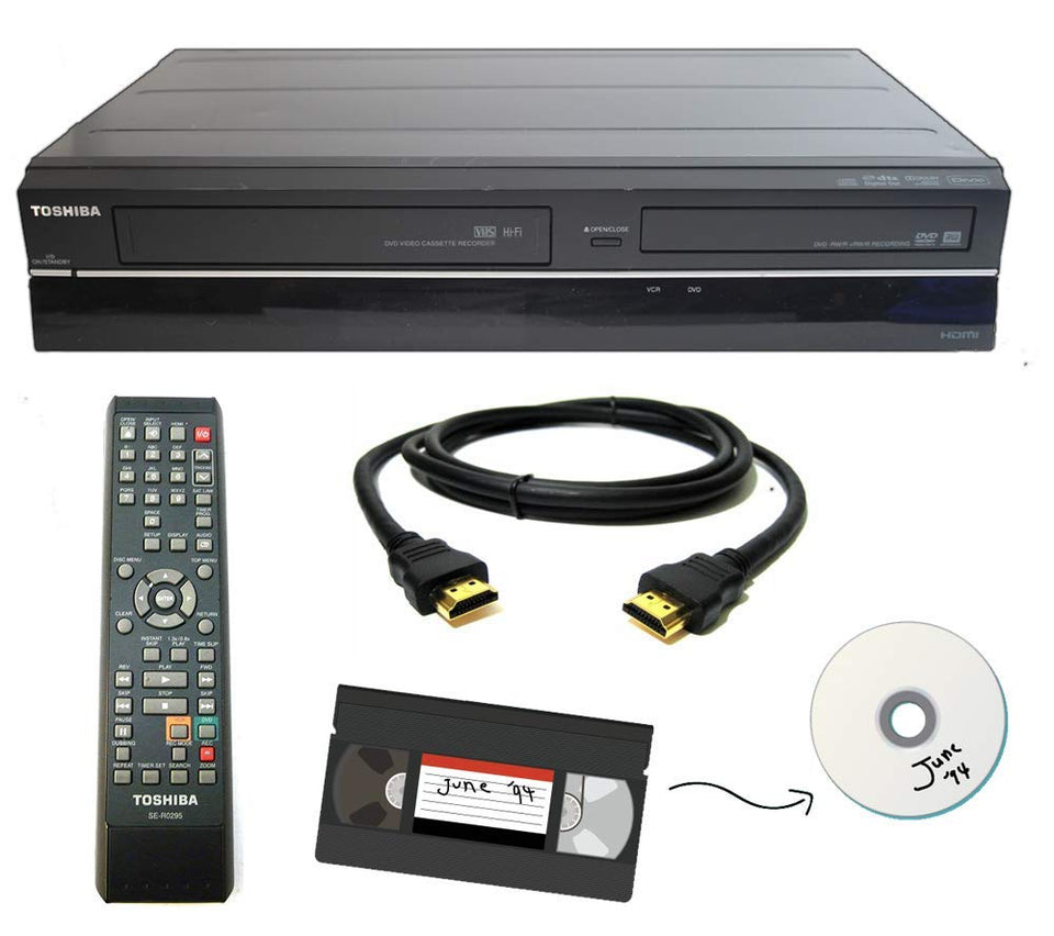 TOSHIBA VHS to DVD recorder front view for easy home transfer