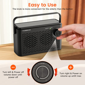 Tosima TV-8000 volume knob offers quick, accessible control.