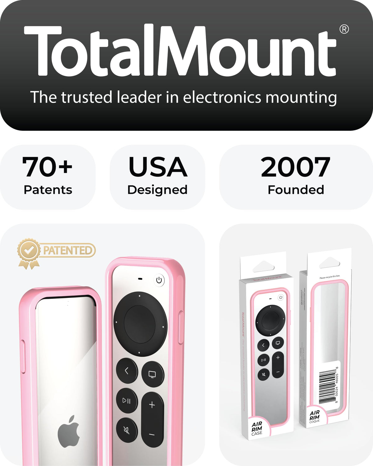 TotalMount Air Rim Case keeps charging and IR window accessible.