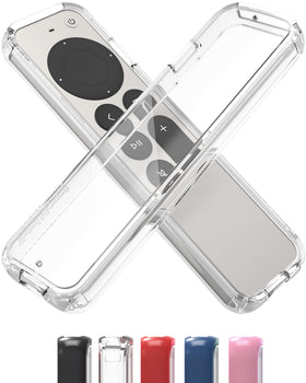 TotalMount Air Rim Case on Apple TV Remote protects the aluminum housing with a clear back