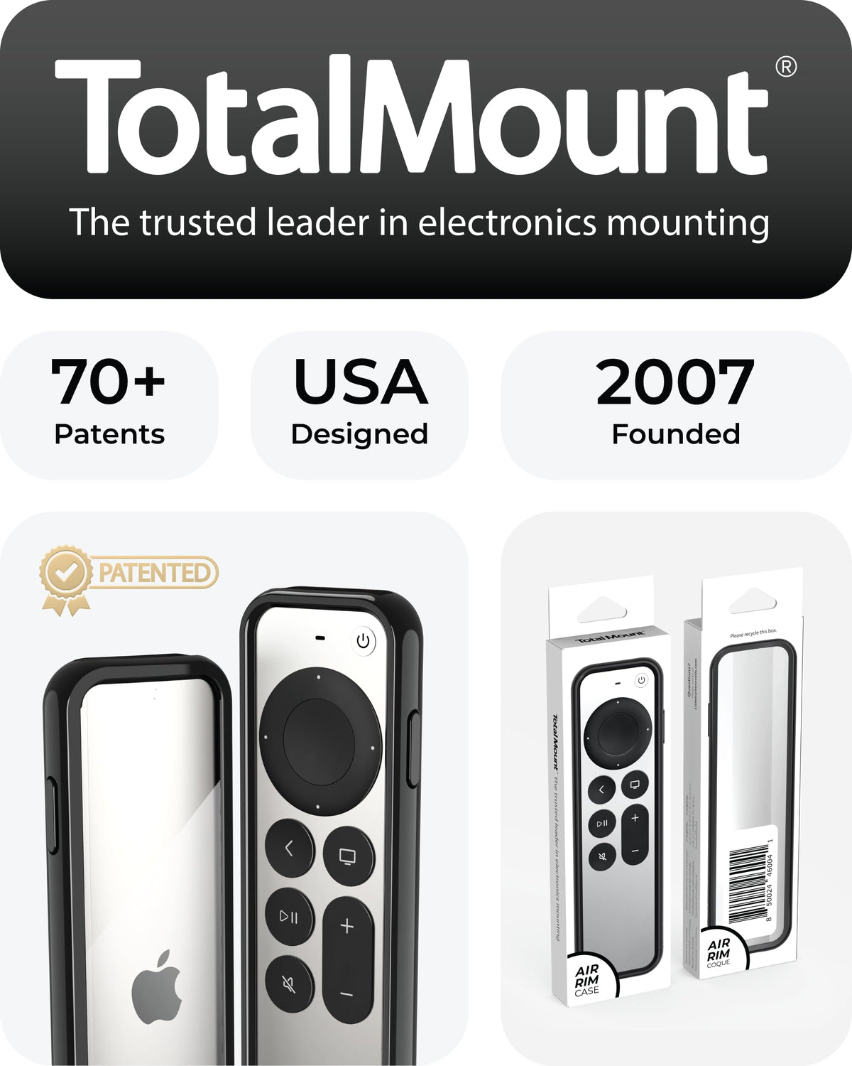 TotalMount Air Rim Case packaging shows easy install and compatibility notes.
