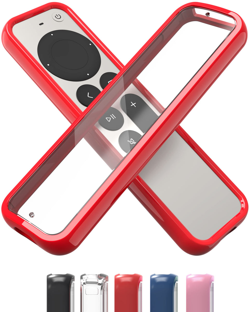 TotalMount Air Rim Case for Apple TV Remote with red perimeter and enhanced protection.