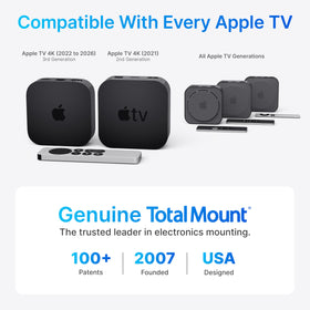 TotalMount Apple TV mount ventilation channels support airflow around Apple TV