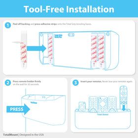 TotalMount tool free installation without drilling