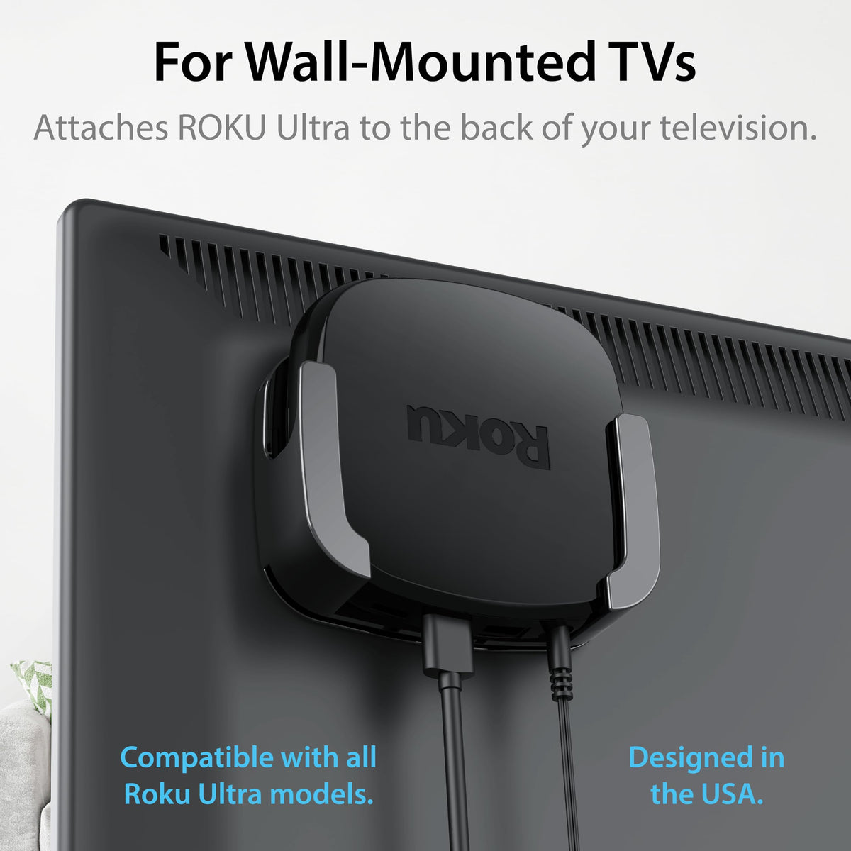 TotalMount Roku Ultra provides easy HDMI access and clean cable routing.