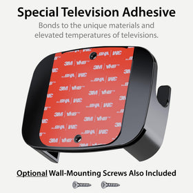 TotalMount Roku Ultra adhesive attachment secures the player to the TV back.