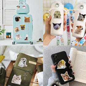 TOTEVOL cat meme sticker on a planner keeps you organized with style.