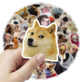 TOTEVOL dog meme sticker on luggage helps identify bags with humor.