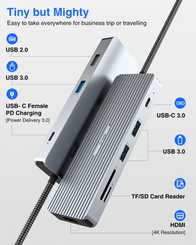 TOTU USB-C hub compatibility with Mac, PC, and Chrome devices