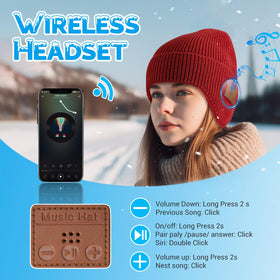 TOUCH TWO beanie with built-in headphones designed for HiFi stereo on outdoor listening.