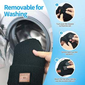 TOUCH TWO Bluetooth beanie worn during hiking for warm comfort