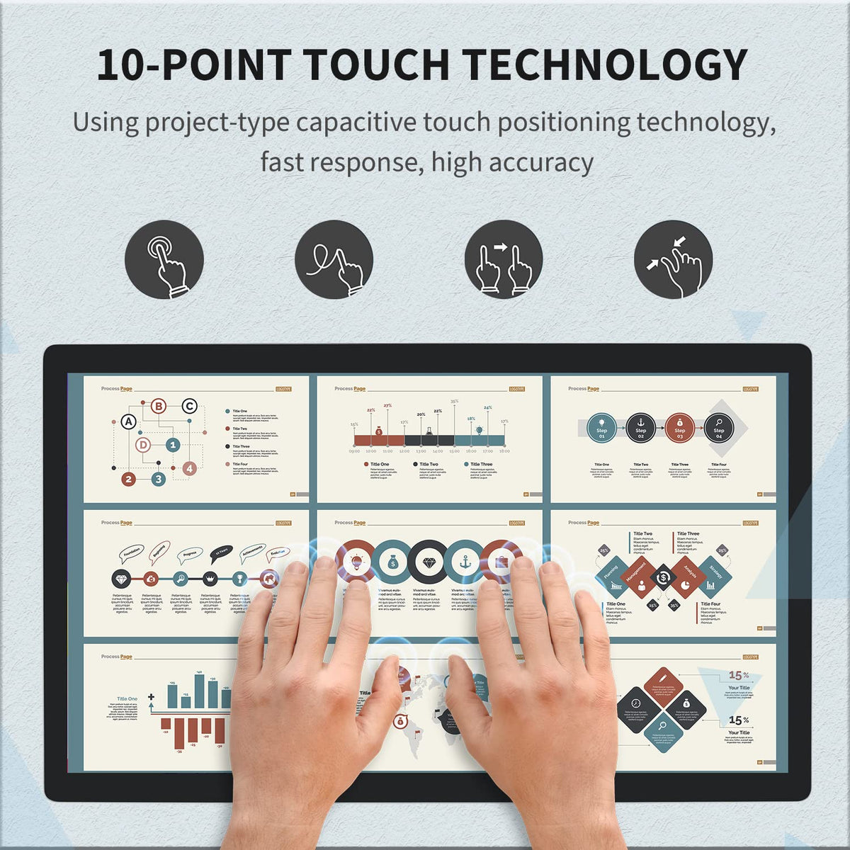 TouchWo 23.8-inch side profile shows slim, durable design for busy spaces.