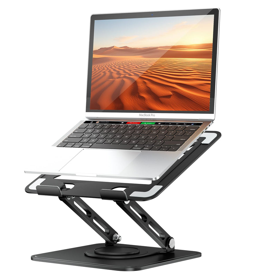 tounee front view stand on desk showing stable base and neat profile benefit ergonomic height