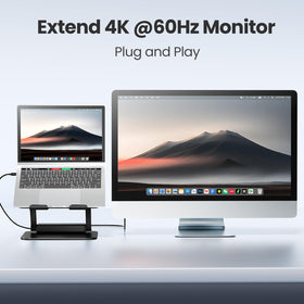 tounee next to 15-inch laptop illustrating size support and stability