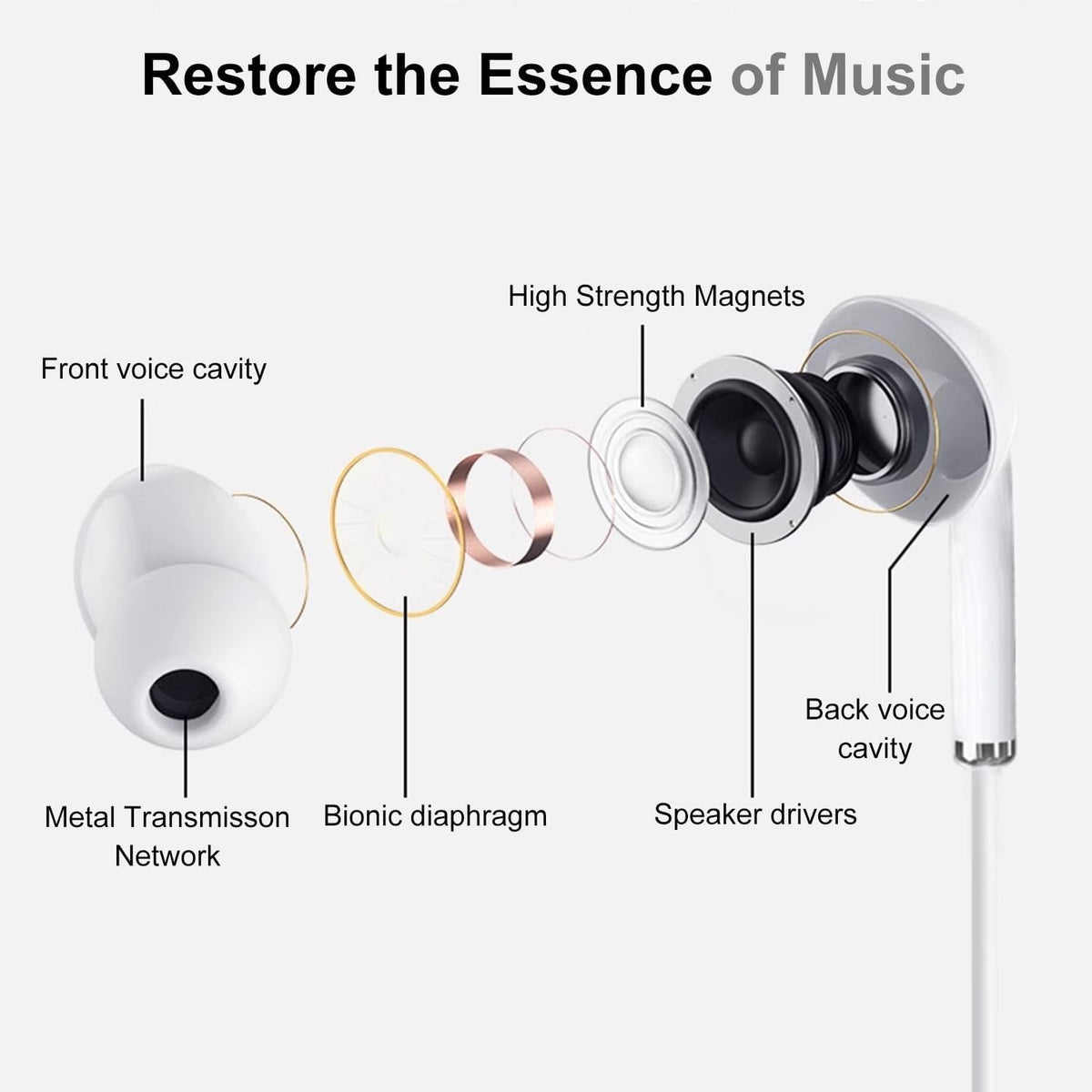 TOUNYSNG earbud profile close-up highlighting ergonomic fit and comfort